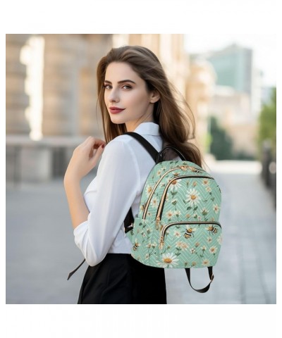 Cute Bee Daisy Backpack Purse for Women Small Travel Bag Fashion Daypack M 202a3042 S(10.23"x5.11"x12.59") 202a3042 $19.68 Ba...