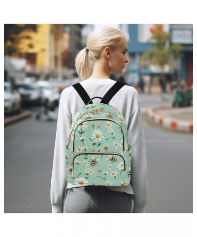 Cute Bee Daisy Backpack Purse for Women Small Travel Bag Fashion Daypack M 202a3042 S(10.23"x5.11"x12.59") 202a3042 $19.68 Ba...