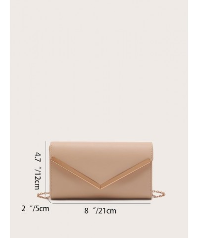 Women Clutch Purse Evening Bag Envelope Handbag With Detachable Chain for Wedding and Party Apricot $17.66 Evening Bags