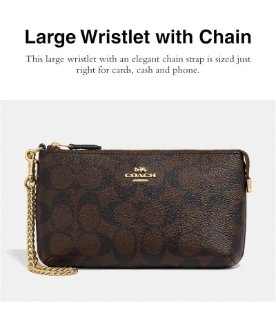 Womens Signature Large Wristlet W Chain Brown, Black $49.00 Wristlets