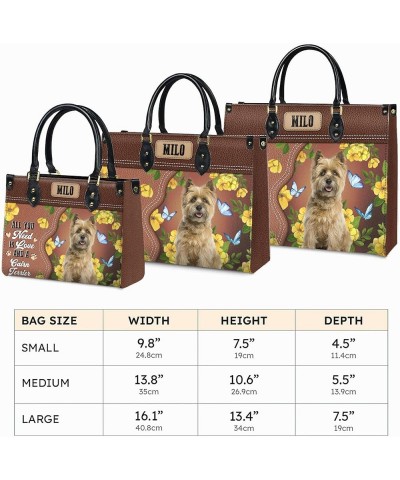 Personalized Cairn Terrier Dog Handbags, Custom Name Dog Leather Bags, Purses, Shoulder Bag, Gift For Dog Mom Dog Lover Style...