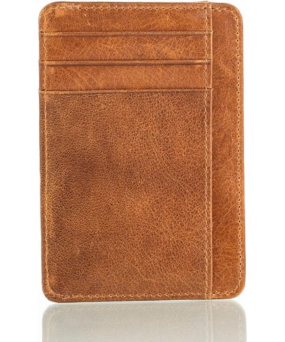 Genuine Leather Wallet Cardholder Bank Cards, Money, Driver's License - Unisex Brown $8.57 Wallets