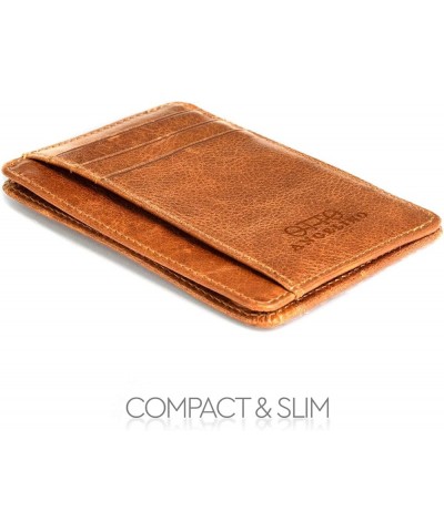 Genuine Leather Wallet Cardholder Bank Cards, Money, Driver's License - Unisex Brown $8.57 Wallets