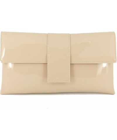 Womens Elegant Patent Clutch Shoulder Bag Occasion Wedding Party Prom Purse Nude Pink $27.49 Evening Bags