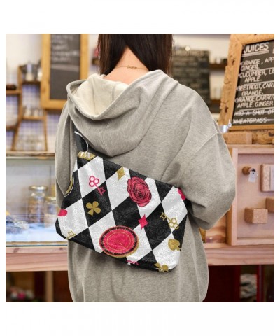 Valentines Women Boho Handbag Zigzag Flower Magic Key Underarm Bag Tote Bag Shoulder Bag Crossbody Bag Fluffy Cell Phone Purs...