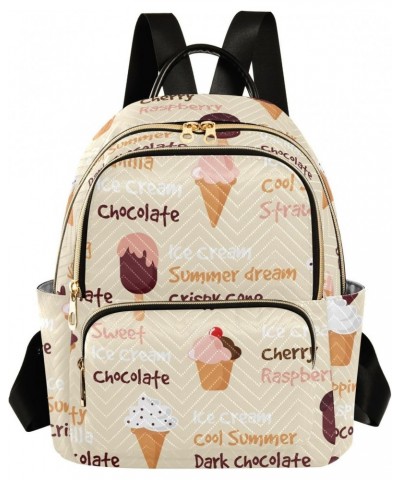 Cartoon Ice Cream Sundae Fashion Backpack Purse for Women Multipurpose Casual Daypack with Multi Pockets & Secured Zipper Ant...