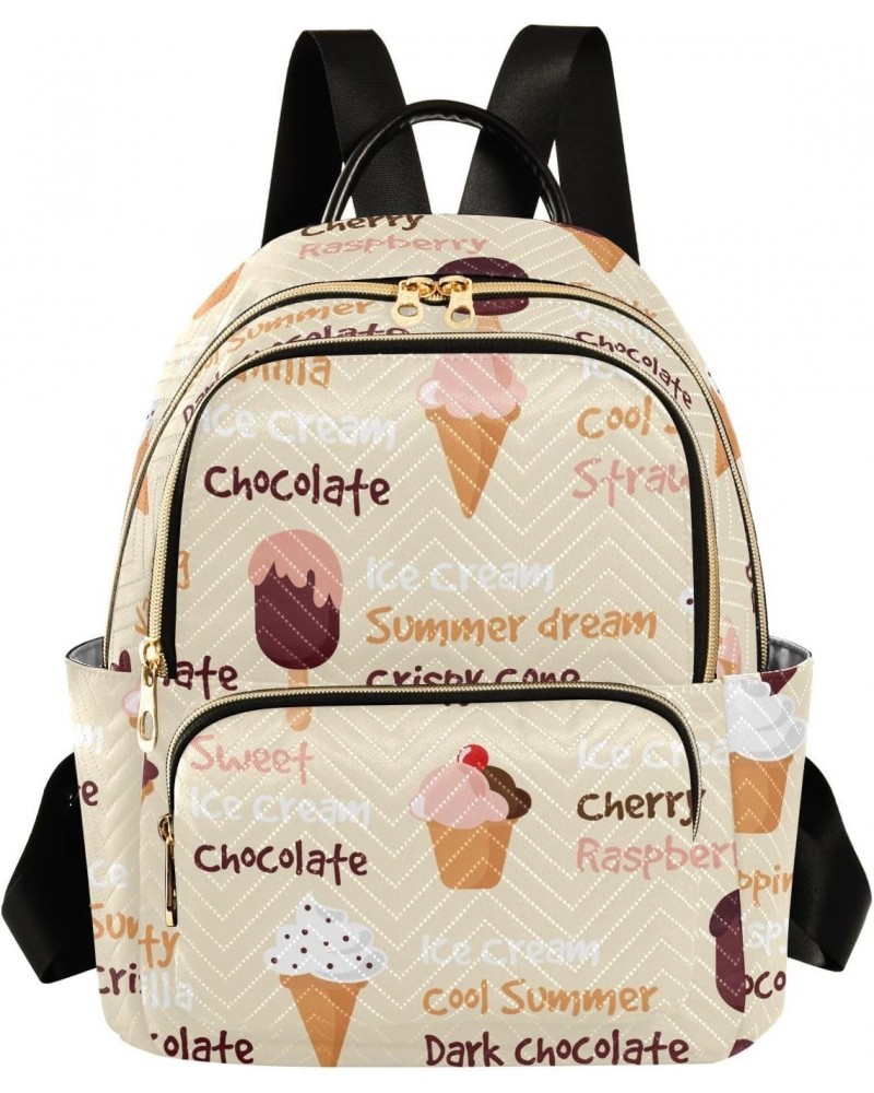 Cartoon Ice Cream Sundae Fashion Backpack Purse for Women Multipurpose Casual Daypack with Multi Pockets & Secured Zipper Ant...