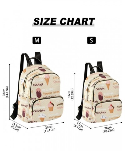 Cartoon Ice Cream Sundae Fashion Backpack Purse for Women Multipurpose Casual Daypack with Multi Pockets & Secured Zipper Ant...