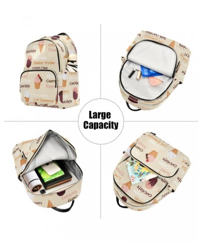 Cartoon Ice Cream Sundae Fashion Backpack Purse for Women Multipurpose Casual Daypack with Multi Pockets & Secured Zipper Ant...