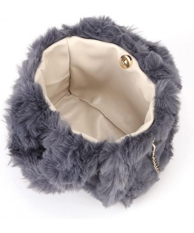 Fluffy Tote Bag Faux Fur Hobo Bag Purse Plush Handbag Furry Purse Soft Plush Bag for Women Cute Aesthetic Bag Grey Small $15....