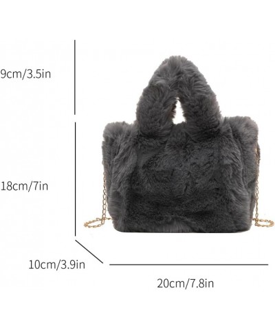 Fluffy Tote Bag Faux Fur Hobo Bag Purse Plush Handbag Furry Purse Soft Plush Bag for Women Cute Aesthetic Bag Grey Small $15....