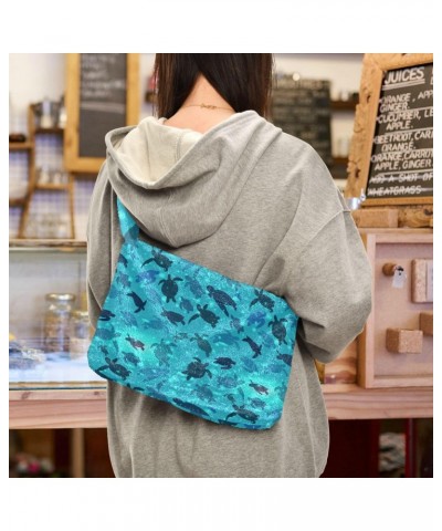 Women Boho Handbag Swimming Sea Turtle Aqua Cute Wildlife Underarm Bag Tote Bag Shoulder Bag Crossbody Bag Fluffy Cell Phone ...