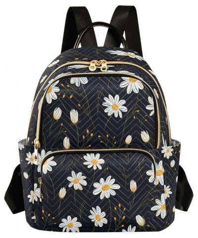 Fashion Backpack Mini Backpack Purse Casual Daily Backpack White Yellow Daisy for Travel for College Work Small $15.30 Backpacks