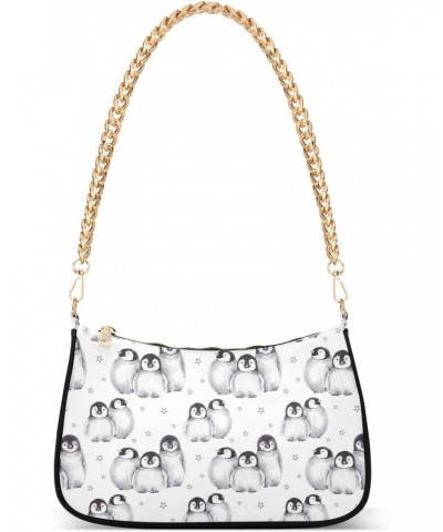 Cute Penguins Women Shoulder Bag Clutch Chain Purse Handbags with Zipper Pocket Tote Hobo Bag for Phone Summer $15.29 Totes