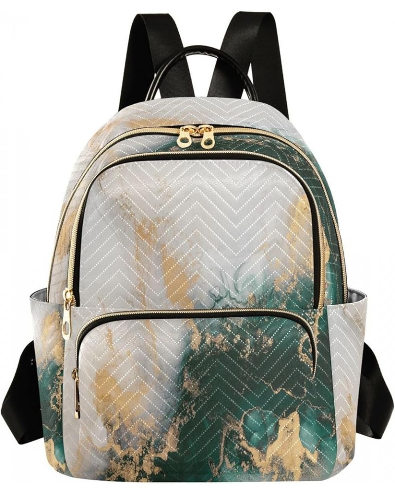 Backpack Purse for Women Ink Abstract Art Marble, Mini Fashion Backpack Golden Glittery Lightweight Casual Daypack Shoulder B...