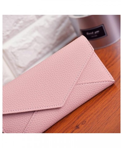 Small Wallet Fashion Women's Solid Color Long Clutch Bag Leather Card Bag Wallet Phone Bag Solid Faux Leather, Green, One Siz...