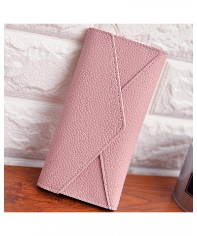 Small Wallet Fashion Women's Solid Color Long Clutch Bag Leather Card Bag Wallet Phone Bag Solid Faux Leather, Green, One Siz...