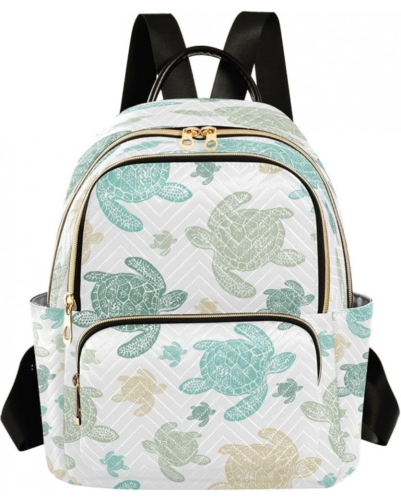 Sea Turtle Color Women Backpack Purse Ladies Fashion Shoulder Bag Daypack Travel Bag 7.5L Small $13.64 Backpacks