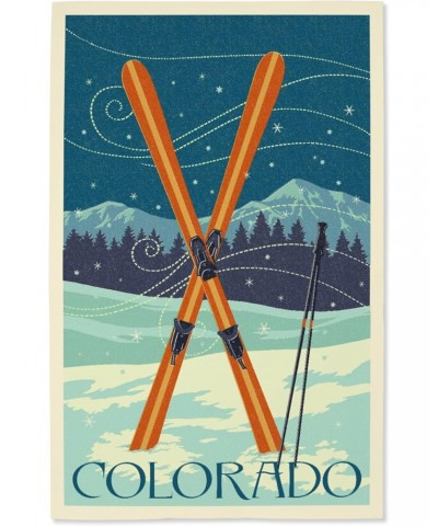 16x24 Inch Giclee Art Print Wall Decor, Colorado, Crossed Skis, Letterpress $23.59 Totes