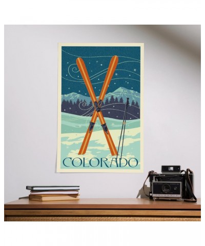 16x24 Inch Giclee Art Print Wall Decor, Colorado, Crossed Skis, Letterpress $23.59 Totes