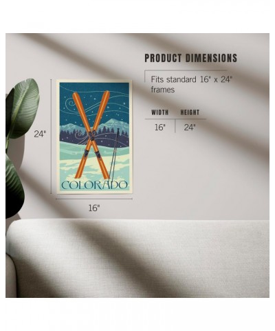 16x24 Inch Giclee Art Print Wall Decor, Colorado, Crossed Skis, Letterpress $23.59 Totes