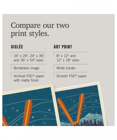 16x24 Inch Giclee Art Print Wall Decor, Colorado, Crossed Skis, Letterpress $23.59 Totes