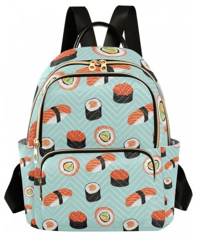 Sushi and Nigiri Cartoon Backpack for Women, Anti Theft Backpack Lightweight Small Travel Backpack Shoulder Bag Small(11.41''...