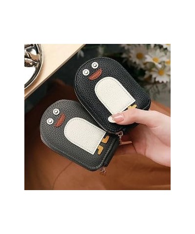 Cute Penguins Pu Credit Card Coin Wallet, Fashion Penguin Themed Leather Zipper Wallet, Women Girls Mini Cartoon Penguins Sma...