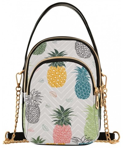 Cell Phone Purse Cute Rainbow Pineapple Crossbody Handbag Durable Shoulder Bag Sturdy Travel Pouch Compact Chic Bag for Women...