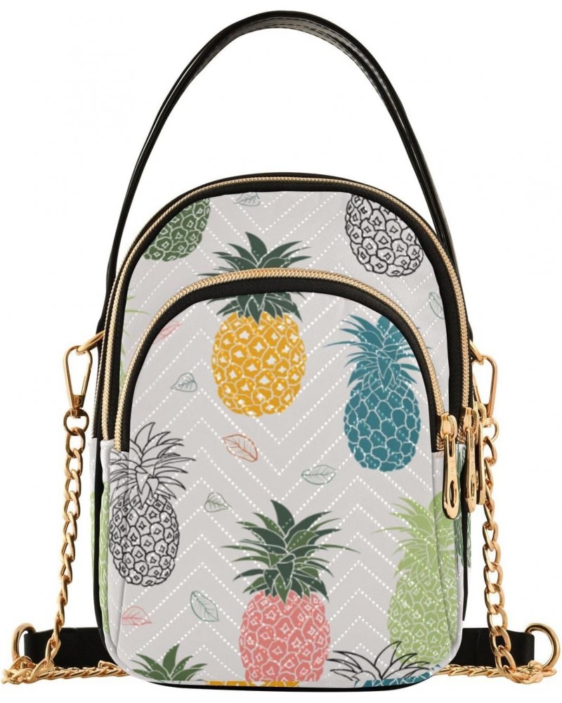 Cell Phone Purse Cute Rainbow Pineapple Crossbody Handbag Durable Shoulder Bag Sturdy Travel Pouch Compact Chic Bag for Women...