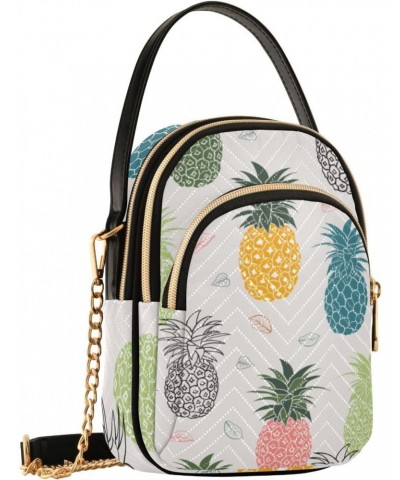 Cell Phone Purse Cute Rainbow Pineapple Crossbody Handbag Durable Shoulder Bag Sturdy Travel Pouch Compact Chic Bag for Women...