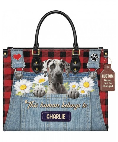 Personalized Great Dane Dog Handbags, Custom Name Dog Leather Bags, Purses, Shoulder Bag, Gift For Dog Mom Dog Lover Style 8 ...