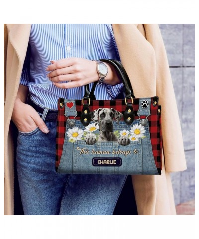 Personalized Great Dane Dog Handbags, Custom Name Dog Leather Bags, Purses, Shoulder Bag, Gift For Dog Mom Dog Lover Style 8 ...