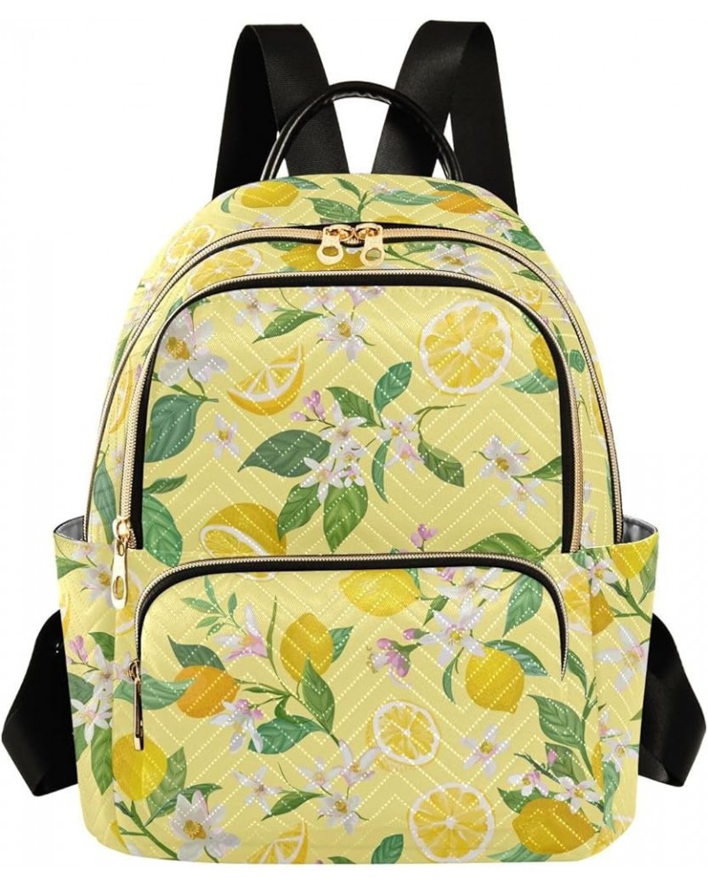 Lemon Leaves Backpack Purse for Women Fashion Travel Bag Ladies Shoulder Bags for Lady Women Holiday Gifts,M Small $17.50 Bac...