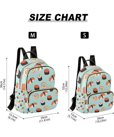 Sushi and Nigiri Cartoon Backpack for Women, Anti Theft Backpack Lightweight Small Travel Backpack Shoulder Bag Small(11.41''...