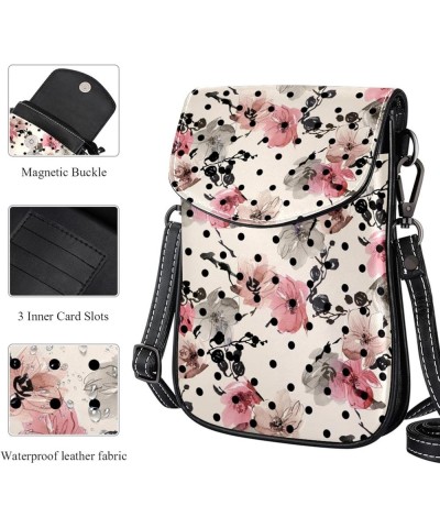 Stylish Leather Phone Bag - Crossbody Purse for Women - Classic & Functional Shoulder Bag Ethnic Flower Floral and Leaf Multi...