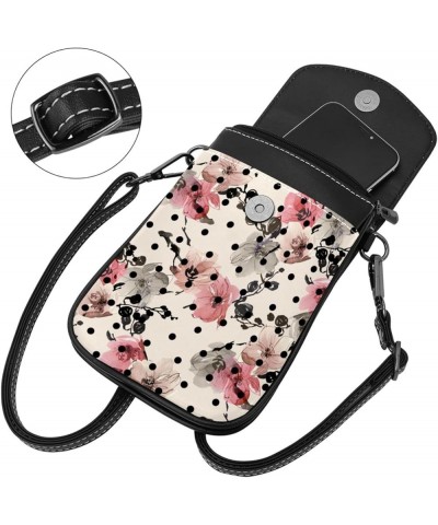 Stylish Leather Phone Bag - Crossbody Purse for Women - Classic & Functional Shoulder Bag Ethnic Flower Floral and Leaf Multi...