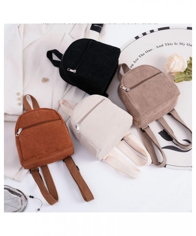 Mini Backpack Purse for Women Small Corduroy Aesthetic Backpack Small Backpack Purse Cute Mini Backpacks (Black) Khaki $22.50...