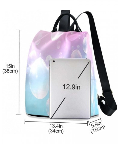 Water Bubbles Pink Womens Backpack Purse Travel Backpack Anti Theft Shoulder Bag Satchel Bags for Women Work Ladies Travel $1...