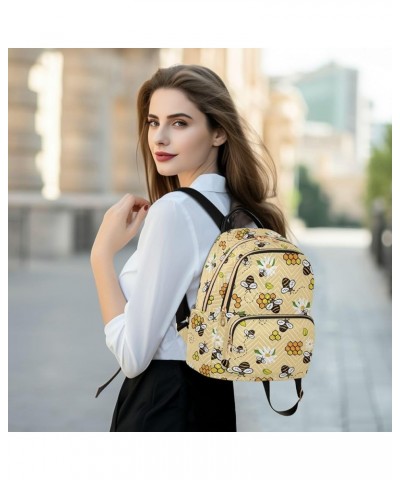 Travel Backpack Purse for Women Fashion Anti-theft Work Casual Cute Honey Bee Chamomiles Daypack Shoulder Bag Medium Size Sma...