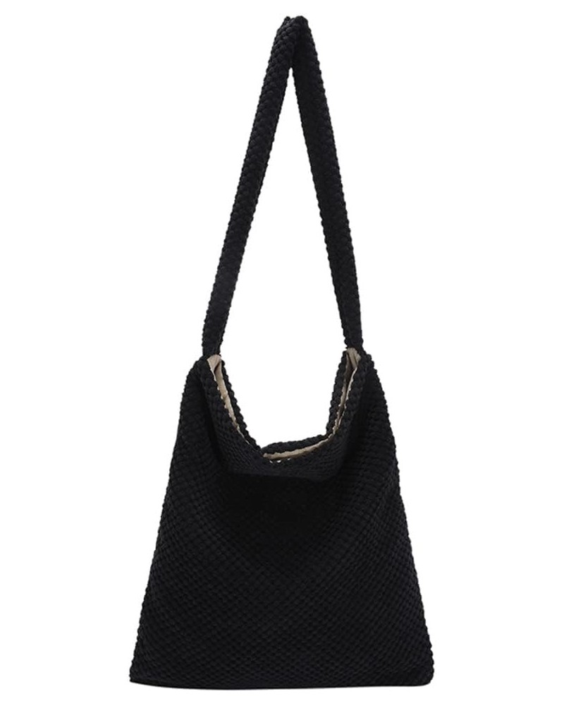 Fashion Women Handbags Simple Female Tote Bag Large Capacity Portable Soft Casual Solid Color for Weekend Vacation Black $7.0...