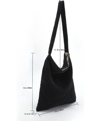 Fashion Women Handbags Simple Female Tote Bag Large Capacity Portable Soft Casual Solid Color for Weekend Vacation Black $7.0...