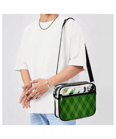 Men's Casual Shoulder Handbag Fashion Leather Bag Clear Crossbody Bag Color843 $12.50 Totes