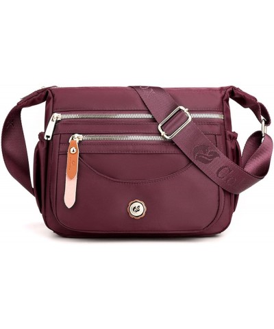 Crossbody Bags for Women Ultra-light Shoulder Bag Ladies Handbag with Adjustable Wide Strap Hobos & Shoulder Bags Wine Red $2...