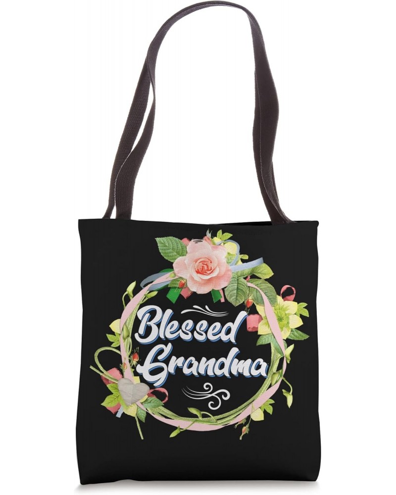 Blessed Grandma Tee With Floral, Grandma Decoration Tote Bag $11.18 Totes