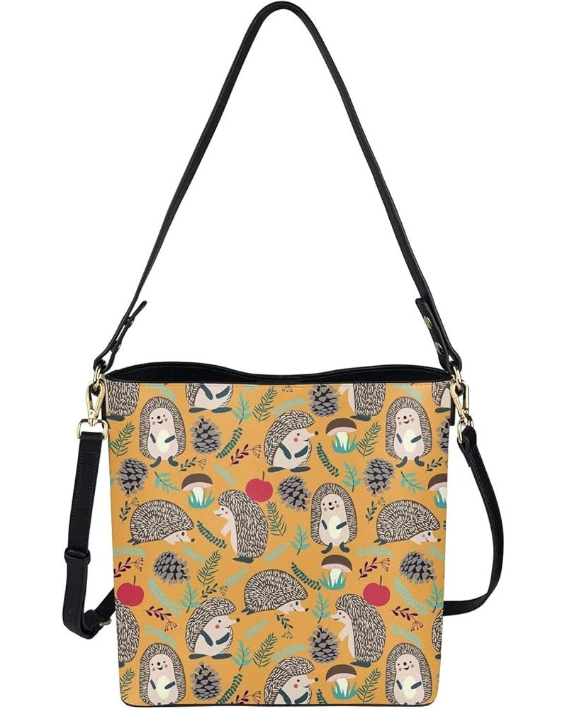 Fashion Bucket Shoulder Bag HandBag Purse Crossbody with Adjustable Straps Yellow $22.95 Shoulder Bags