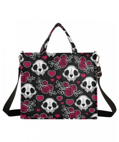 Corduroy Tote Bag for Women, Rose Animal Skulls Shoulder Handbag Tote Purse Crossbody Bag $15.30 Totes