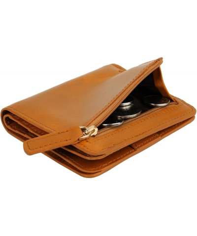 Women's Genuine Leather Bi-fold Wallet Small Billfold Card Holder Coin Purse S1832 Brown $10.50 Wallets