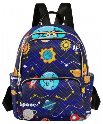 Women Backpack Space Star Sign Planet Sun Moon Cartoon Anti-Theft Travel Backpack with Luggage Belt Lightweight Handbag Lady ...