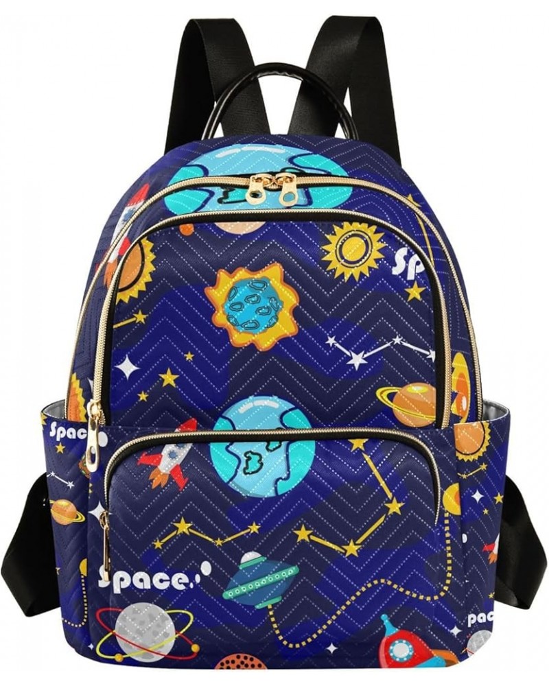 Women Backpack Space Star Sign Planet Sun Moon Cartoon Anti-Theft Travel Backpack with Luggage Belt Lightweight Handbag Lady ...